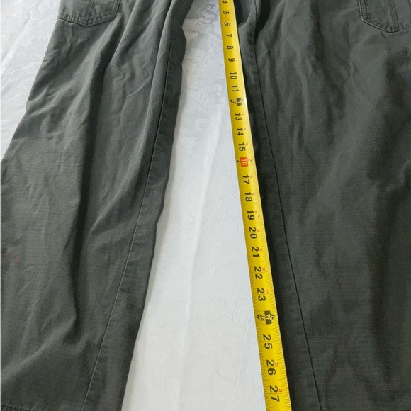 Carhartt Green Drawstring Button Pull On Hiking Cargo Pant Mens Size Medium Tall - Picture 6 of 11